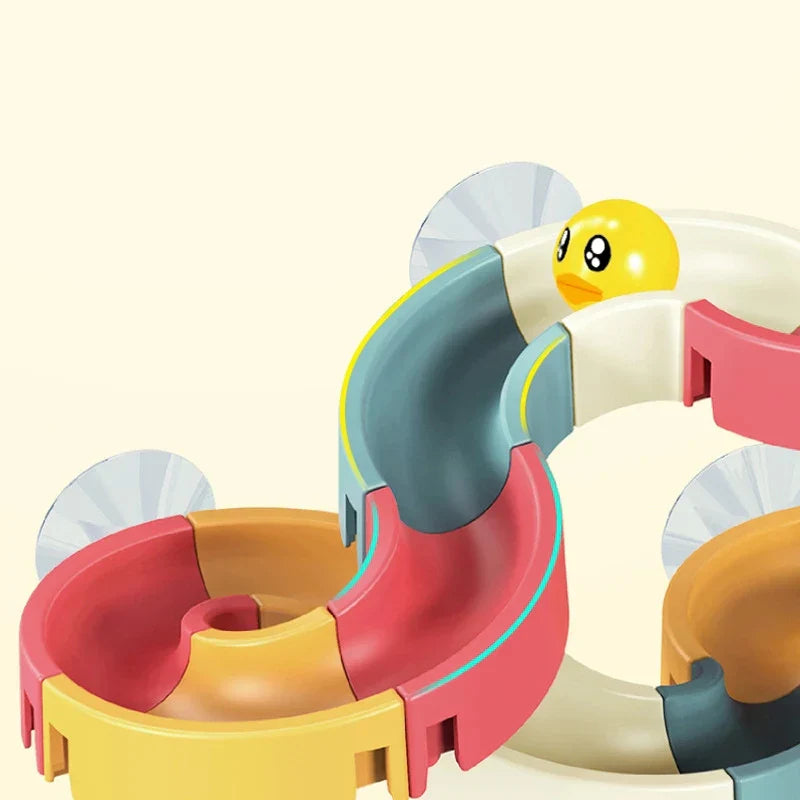 DIY Bath Toy Duck Slide Set – Creative Suction Cup Water Track for Kids