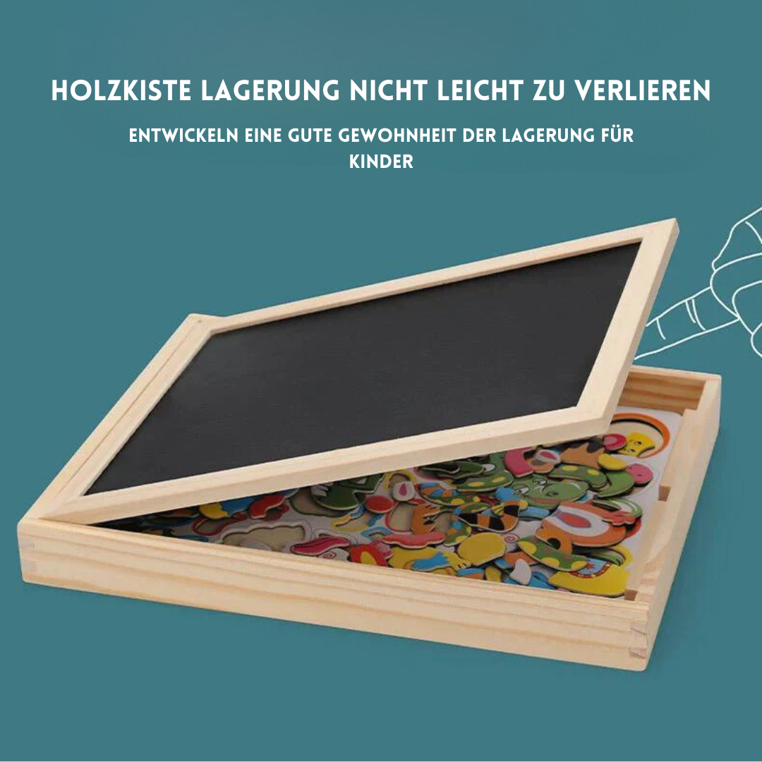 2-in-1 Montessori Wooden Drawing Board – Magnetic & Wipe-Clean Learning Easel for Kids