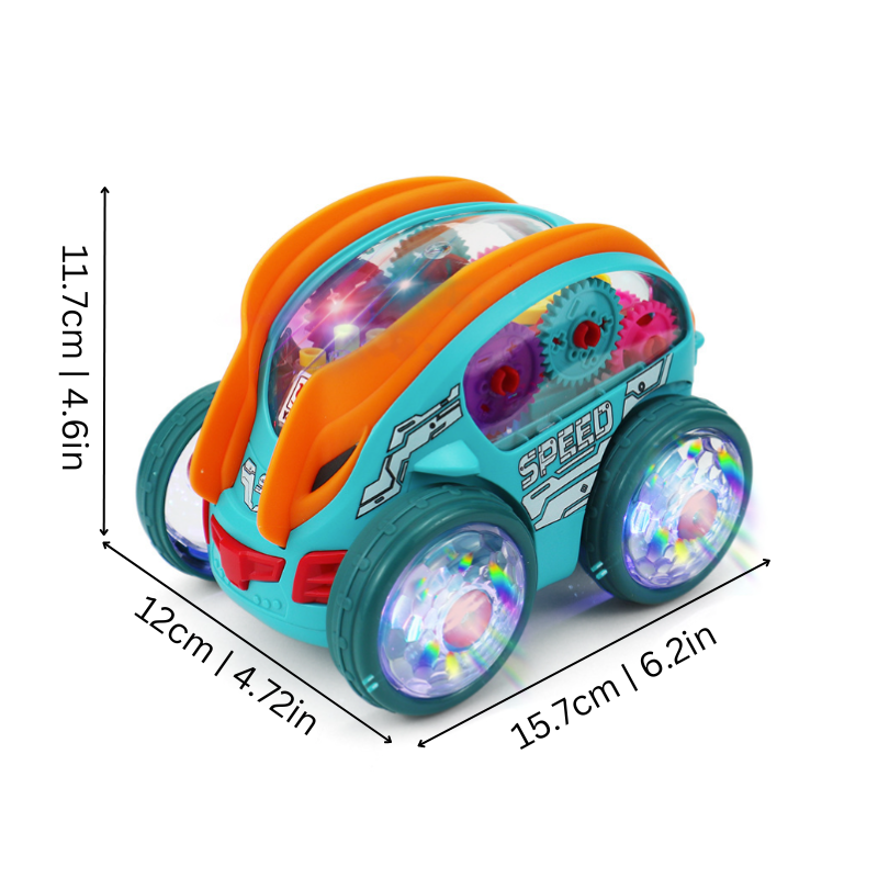 LED Stunt Car Toy – 360° Spinning & Flipping Battery Operated Car with Music