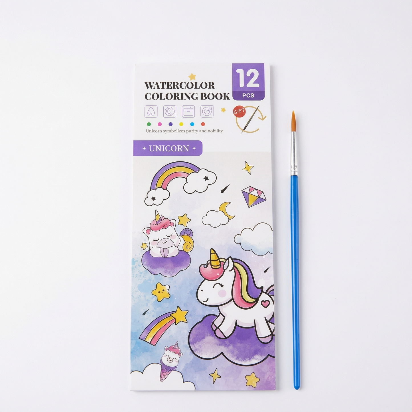 Watercolor Painting Book with Built-In Paint – Creative Moments for You and Your Child