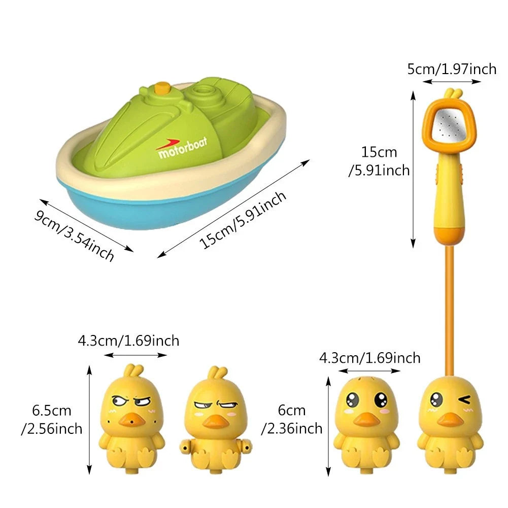 Duck Fountain Bath Toy with Shower Head ā Interactive Water Spray Bath Set for Kids