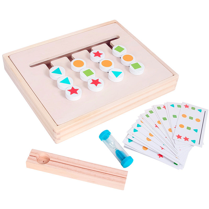 Montessori Wooden Puzzle Board Game – Timed Matching & Stacking Toy