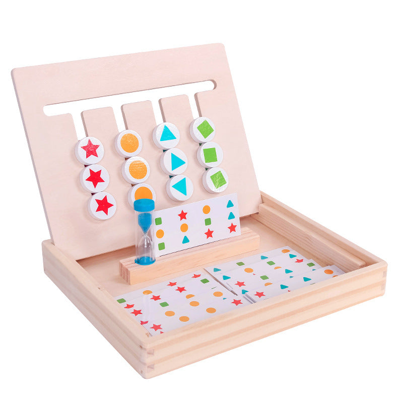 Montessori Wooden Puzzle Board Game – Timed Matching & Stacking Toy