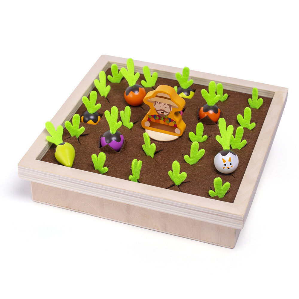 Montessori Felt Farm Garden Toy – Vegetable Planting Play Set with Learning Cards