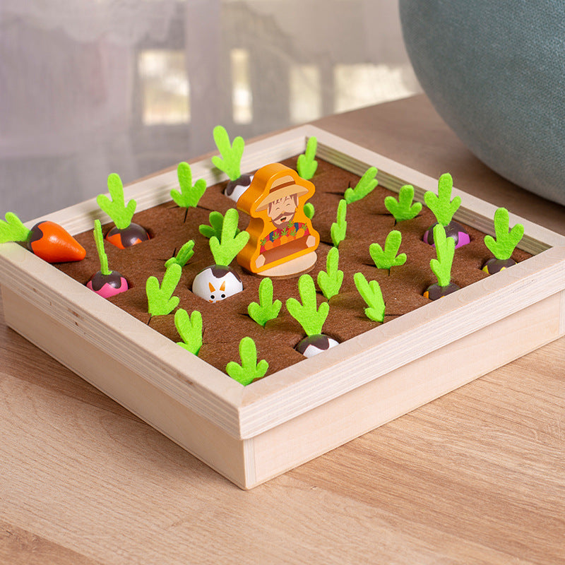 Montessori Felt Farm Garden Toy – Vegetable Planting Play Set with Learning Cards