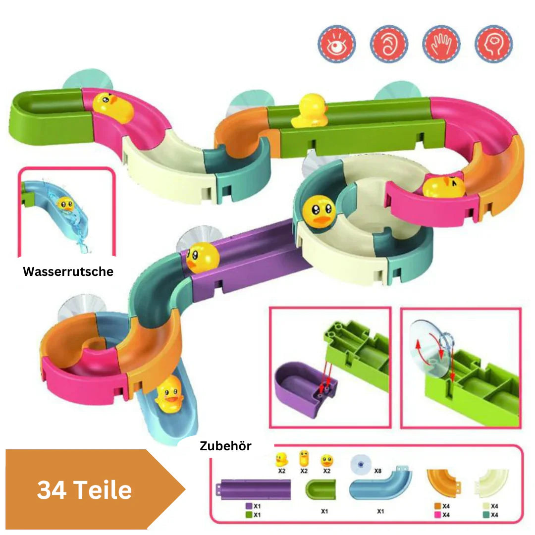 DIY Bath Toy Duck Slide Set – Creative Suction Cup Water Track for Kids