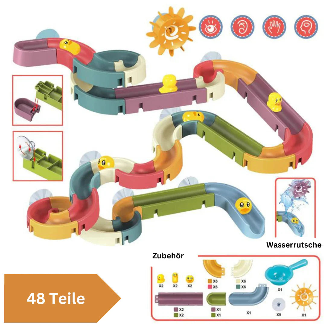 DIY Bath Toy Duck Slide Set – Creative Suction Cup Water Track for Kids