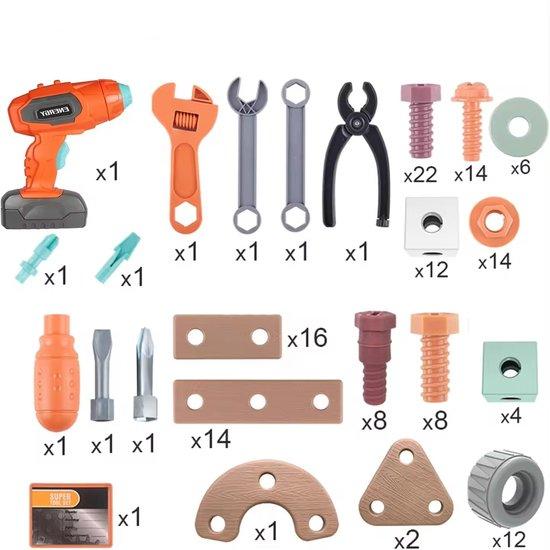 Kids Construction Tool Kit – 100+ Piece Building Set with Tool Case & Electric Screwdriver