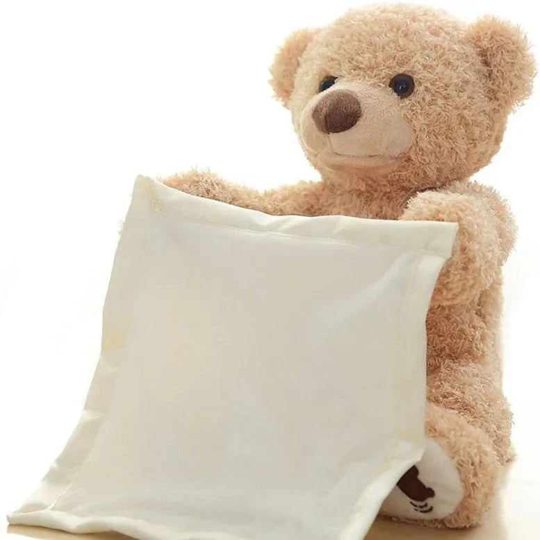 Peek-a-Boo Teddy Bear – Interactive Plush Toy with Voice & Blanket