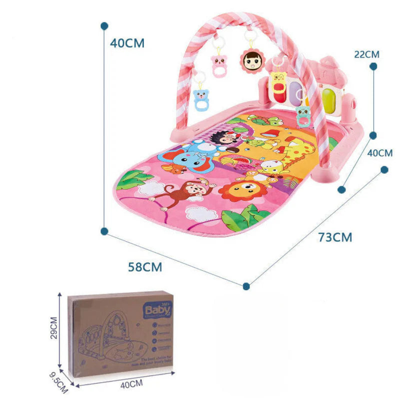 Baby Musical Play Mat with Piano & Hanging Toys – Interactive Activity Gym