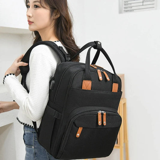 2-in-1 Baby Changing Backpack with Foldable Travel Changing Mat – Waterproof Nappy Bag