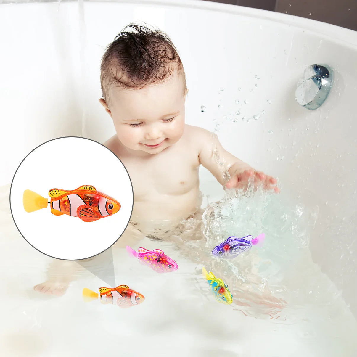 Electronic Swimming Fish Bath Toy – Water Activated Light-Up Pool Toy for Kids