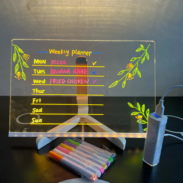LED Drawing Board for Kids – Reusable Light-Up Writing & Art Tablet (USB Powered)
