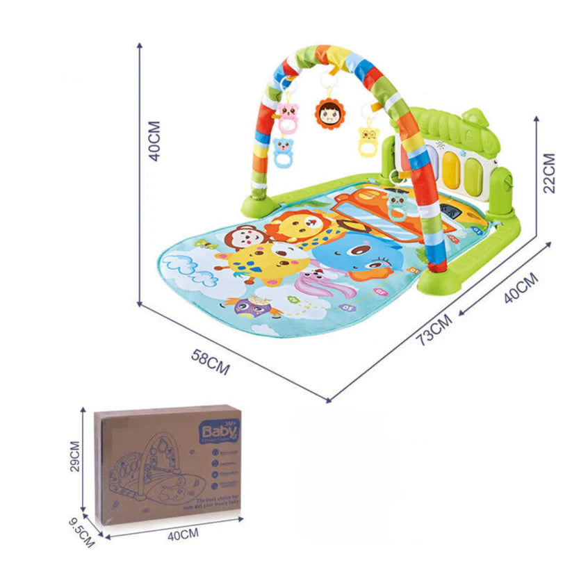Baby Musical Play Mat with Piano & Hanging Toys – Interactive Activity Gym