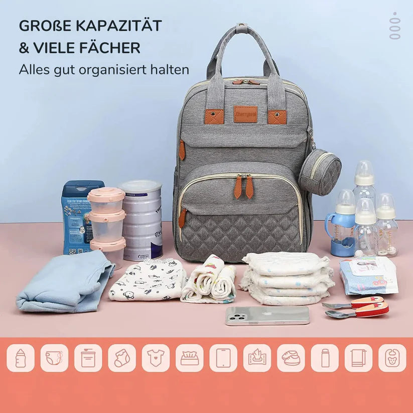 2-in-1 Baby Changing Backpack with Foldable Travel Changing Mat – Waterproof Nappy Bag