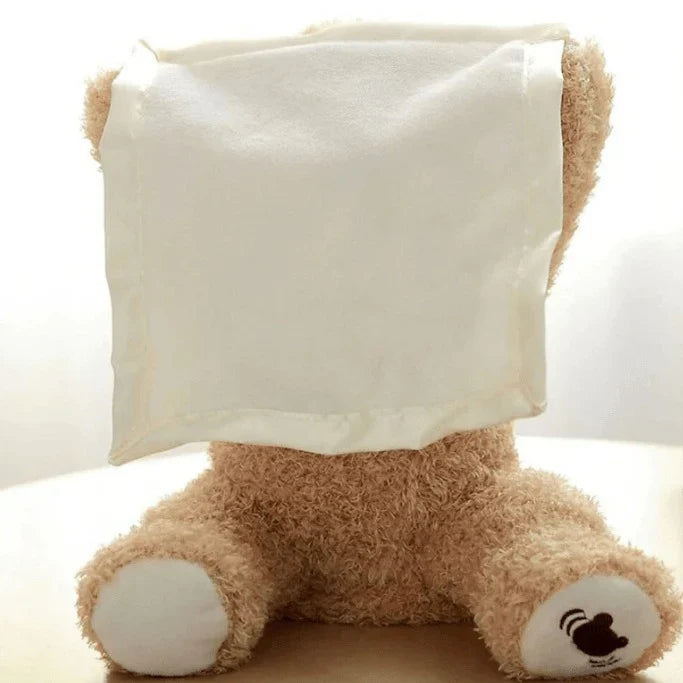 Peek-a-Boo Teddy Bear – Interactive Plush Toy with Voice & Blanket