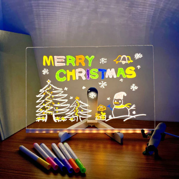 LED Drawing Board for Kids – Reusable Light-Up Writing & Art Tablet (USB Powered)