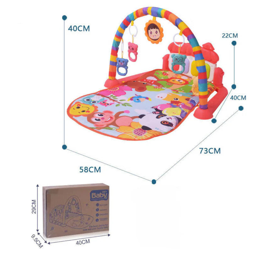 Baby Musical Play Mat with Piano & Hanging Toys – Interactive Activity Gym