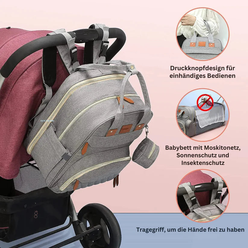 2-in-1 Baby Changing Backpack with Foldable Travel Changing Mat – Waterproof Nappy Bag