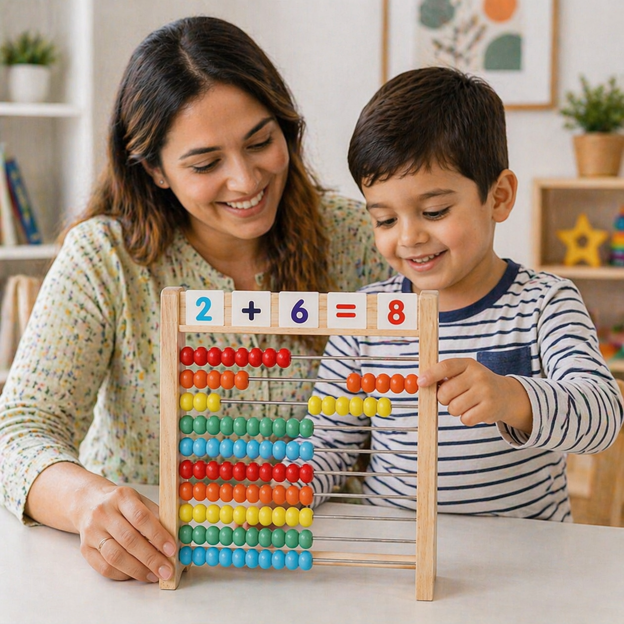 Educational Wooden Abacus Counting Frame for Kids Maths Skills Development