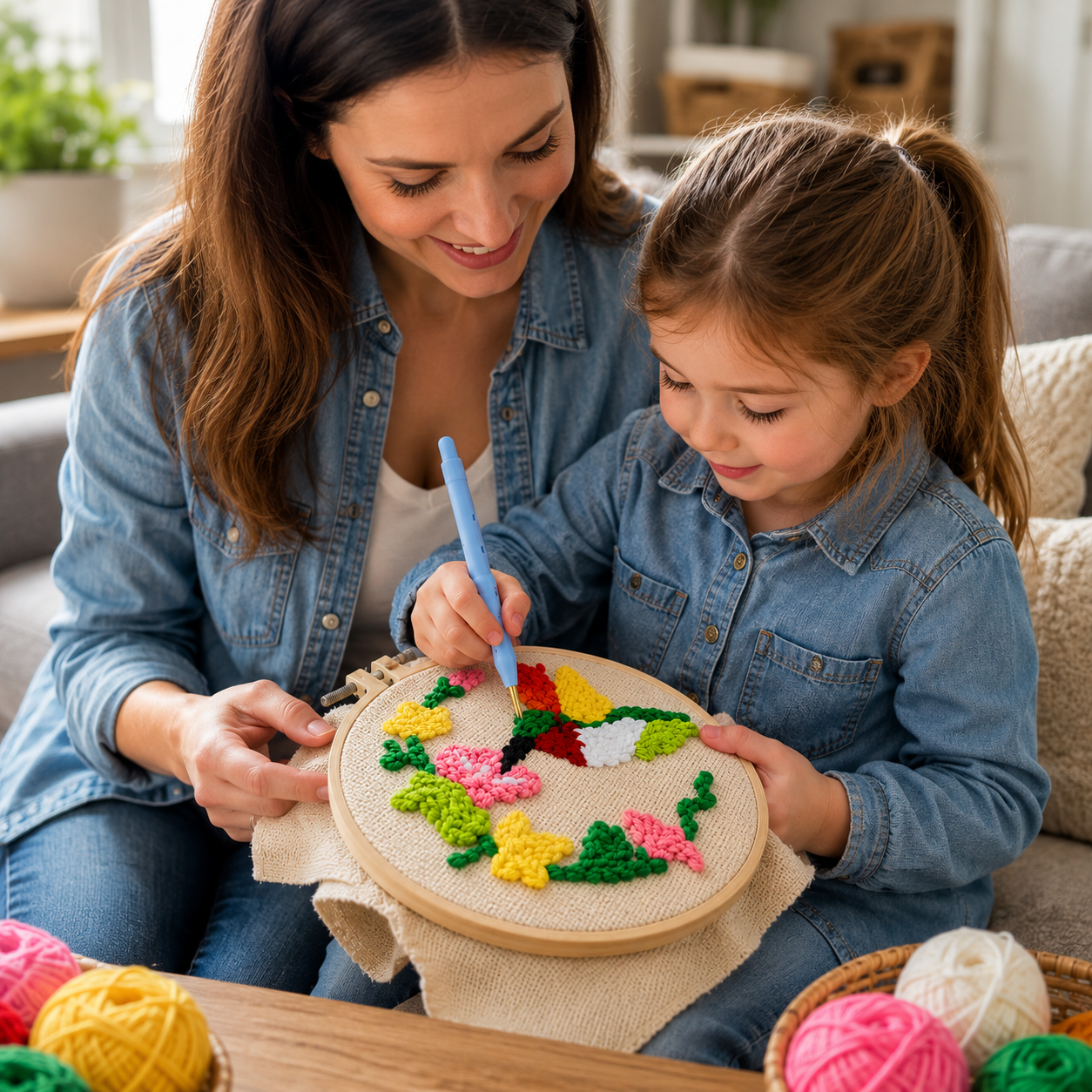 Easy Loop Embroidery Kit for Children & Family Crafting
