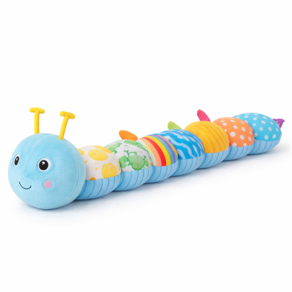 Baby Soft Caterpillar Toy with Rattle and Gentle Musical Features