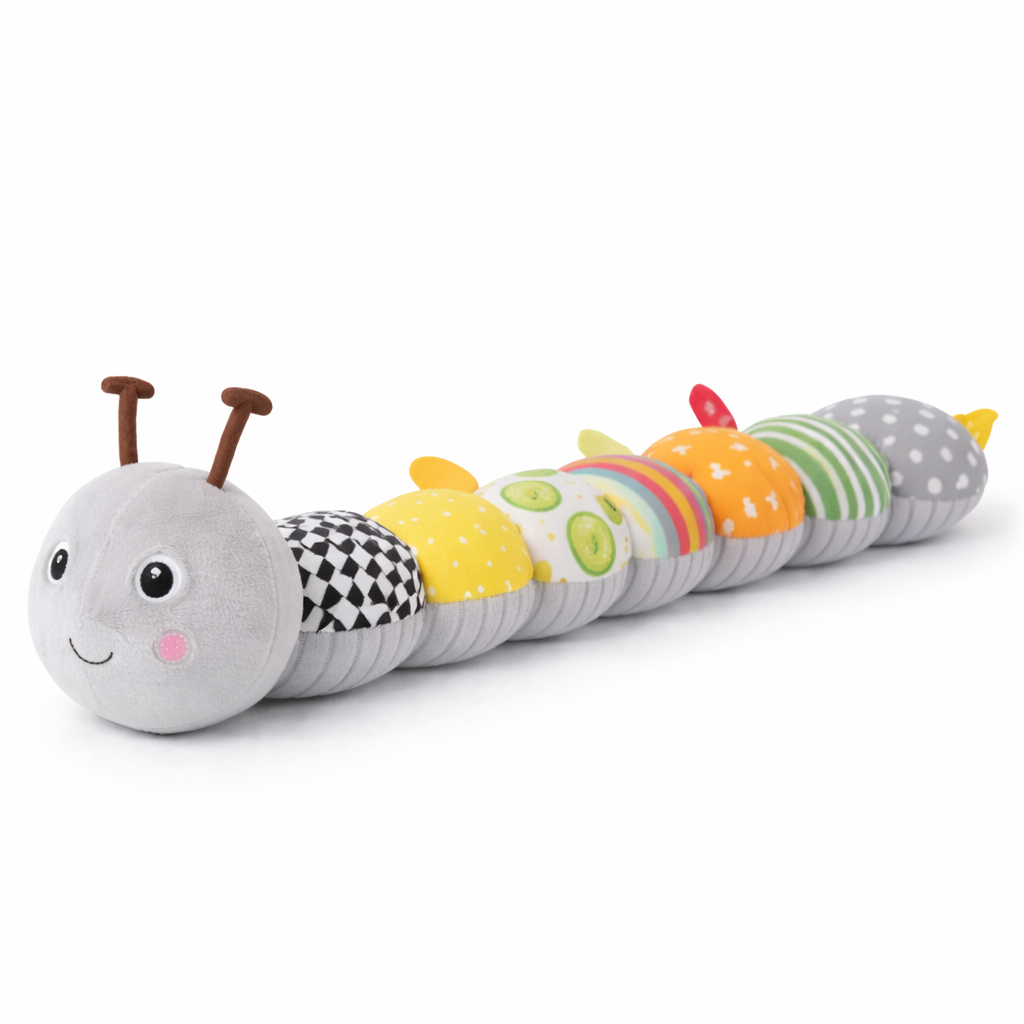 Baby Soft Caterpillar Toy with Rattle and Gentle Musical Features