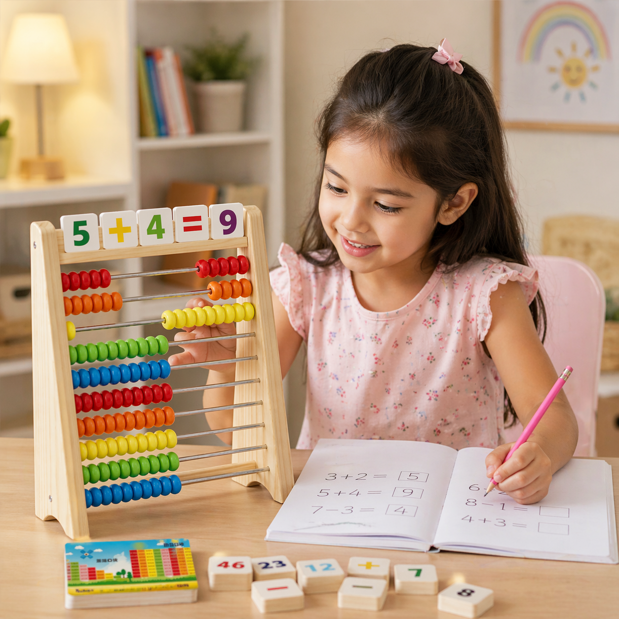 Educational Wooden Abacus Counting Frame for Kids Maths Skills Development