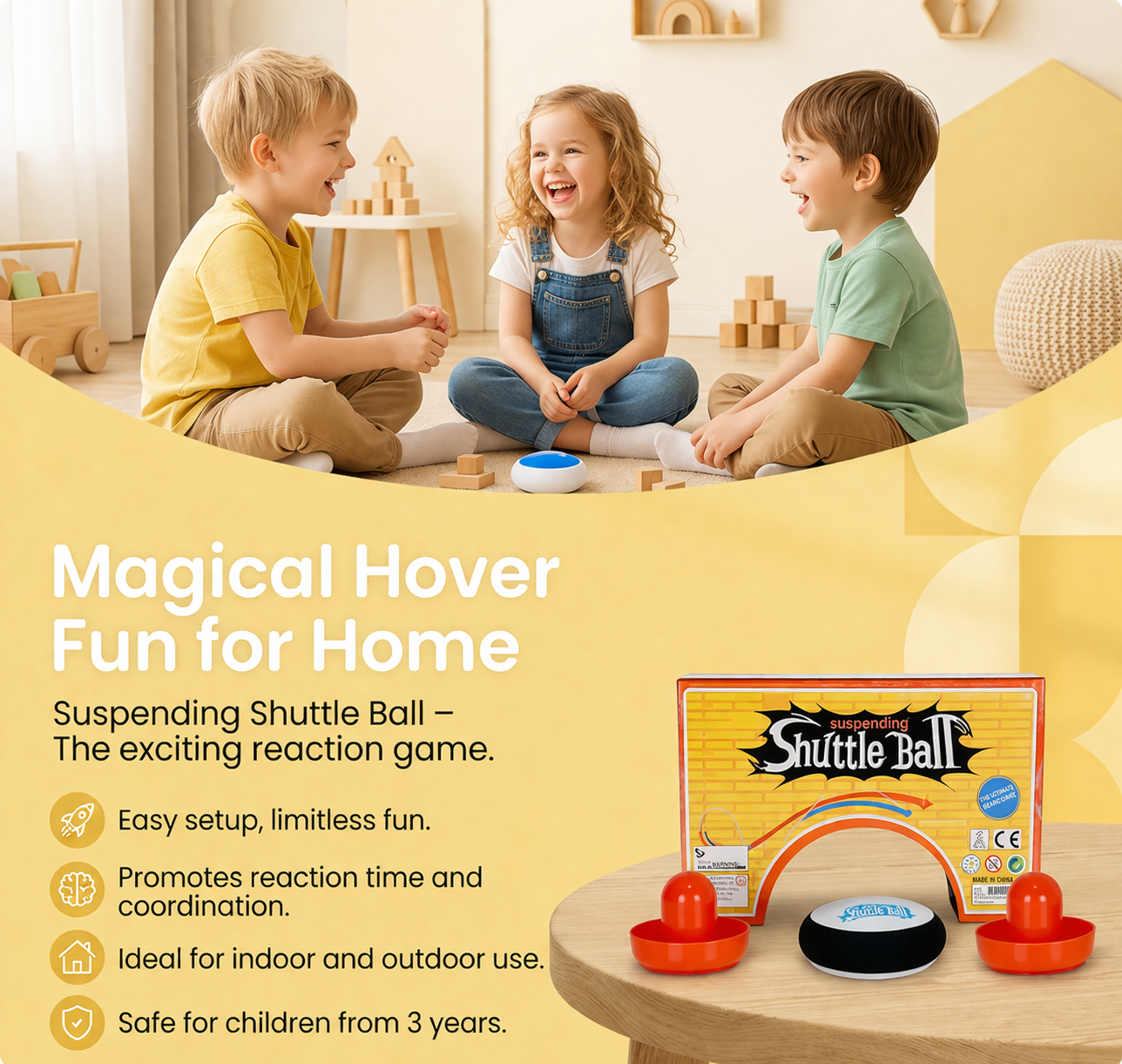 Compact Tabletop Air Hockey Game for Indoor Family Fun