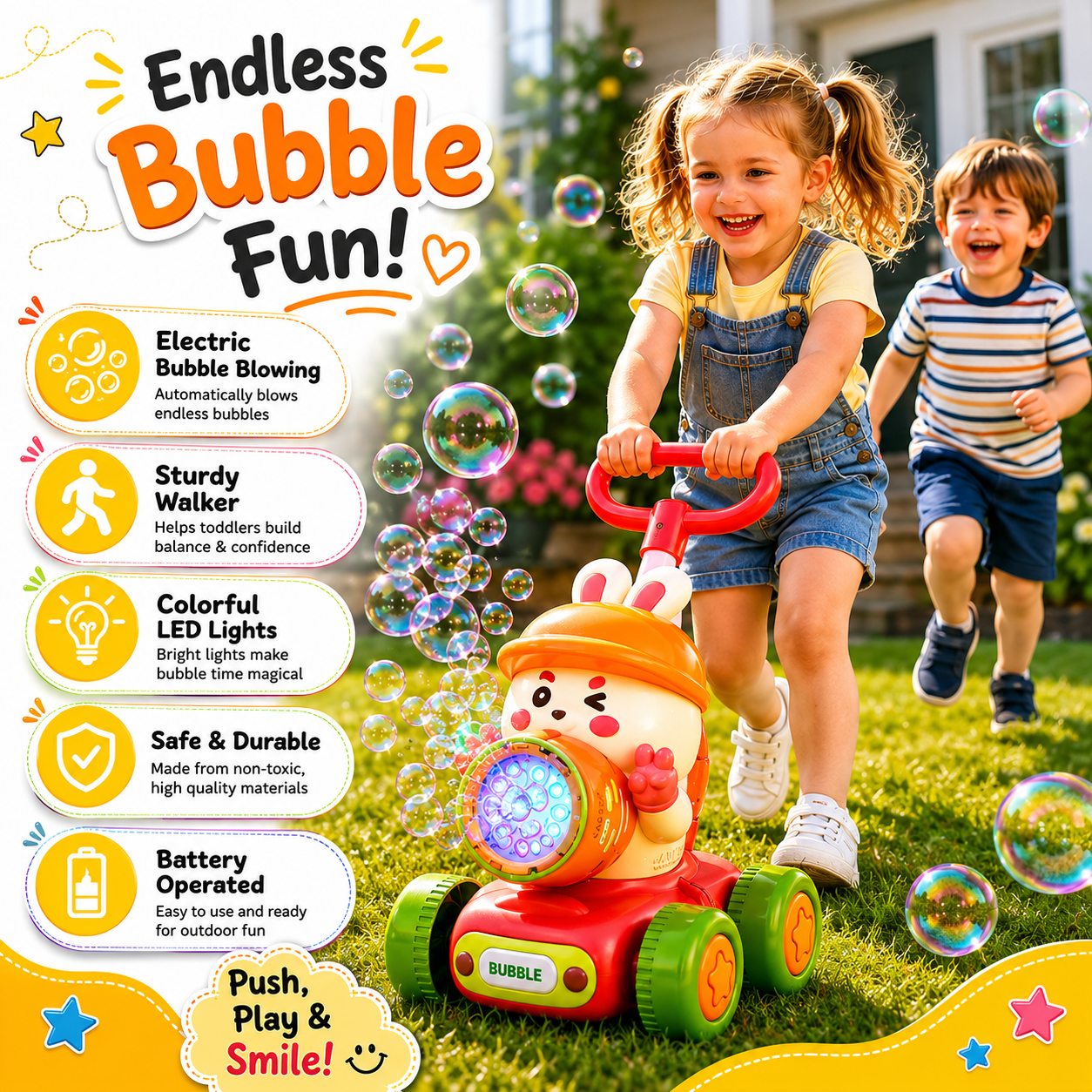 TwinkleHop Bubble Walker for Kids