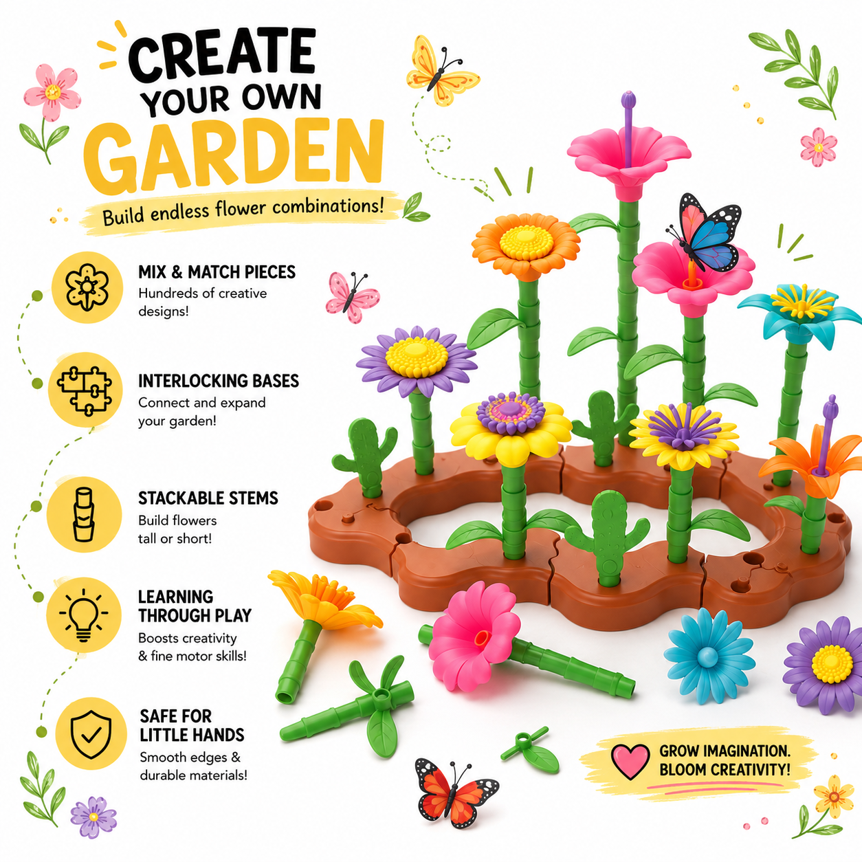 Colorful Flower Garden Creation Set for Kids Hands-On Learning