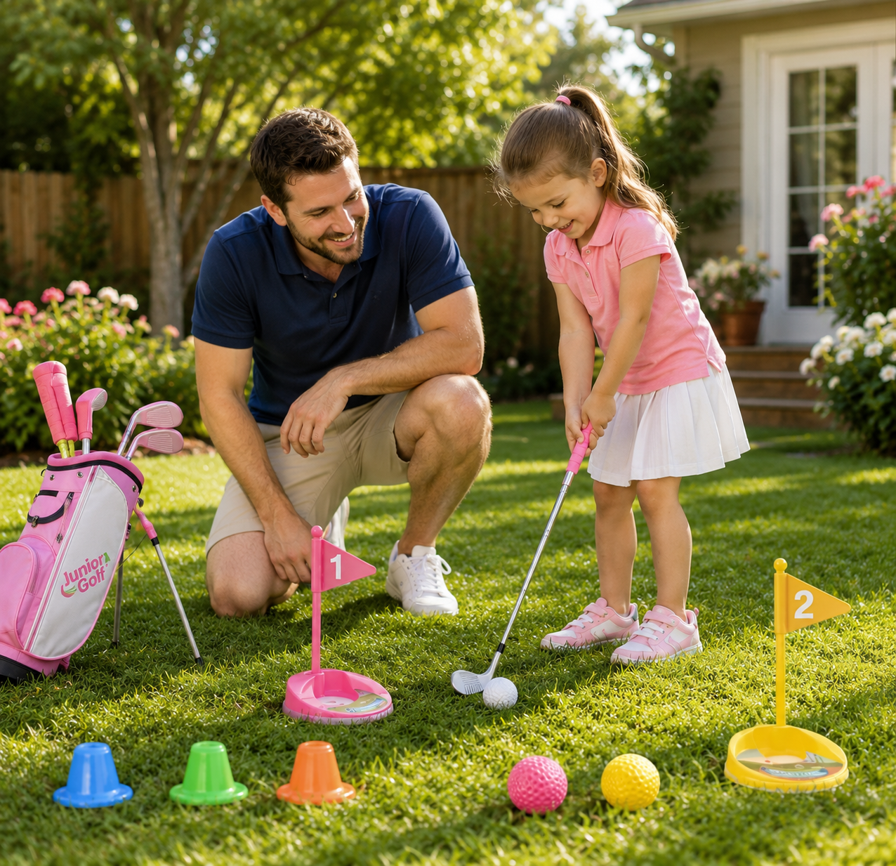 Kids Golf Training Set with Adjustable Clubs