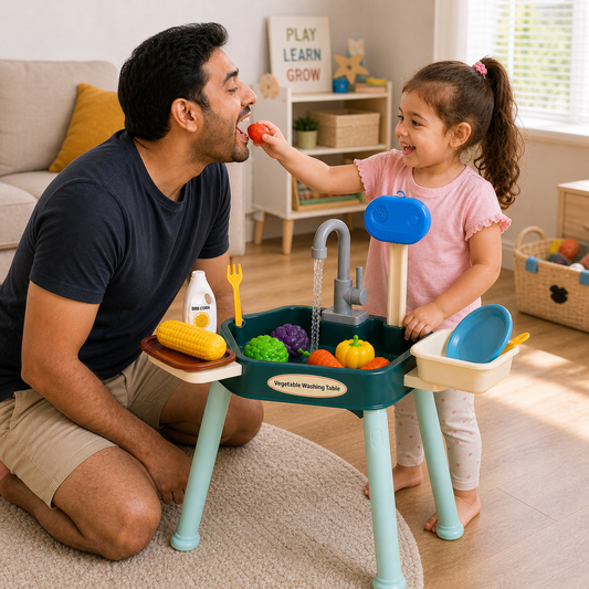 Children’s Water Play Kitchen Set with Realistic Tap and Cooking Play