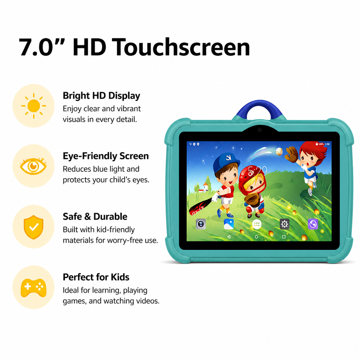 7-Inch Kids Educational Tablet – Safe, Durable & Fun Learning Device