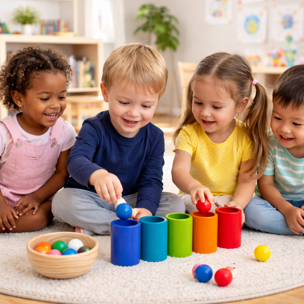 Colour Sorting Wooden Toy for Toddlers