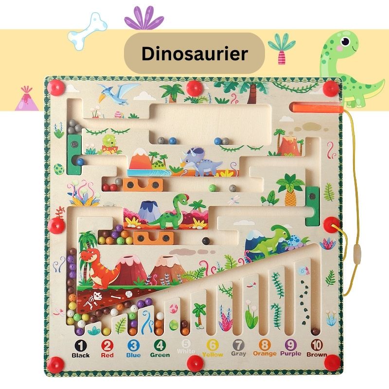 Magnetic Wooden Counting & Sorting Maze – Montessori Colour Learning Toy