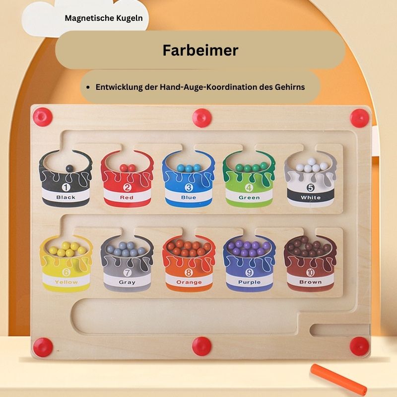 Magnetic Wooden Counting & Sorting Maze – Montessori Colour Learning Toy