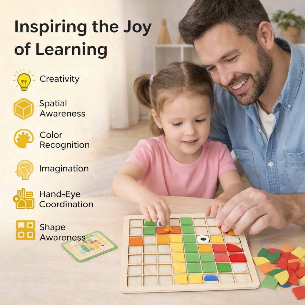 Wooden Montessori Mosaic Board For Kids
