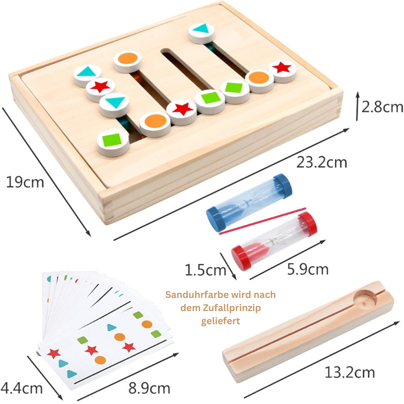 Montessori Wooden Puzzle Board Game – Timed Matching & Stacking Toy