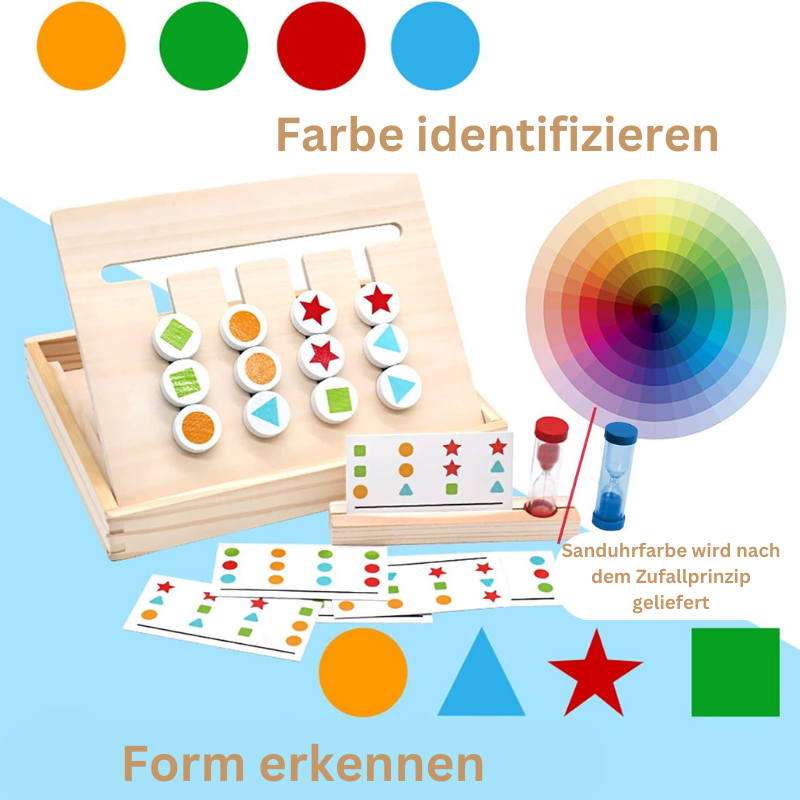 Montessori Wooden Puzzle Board Game – Timed Matching & Stacking Toy