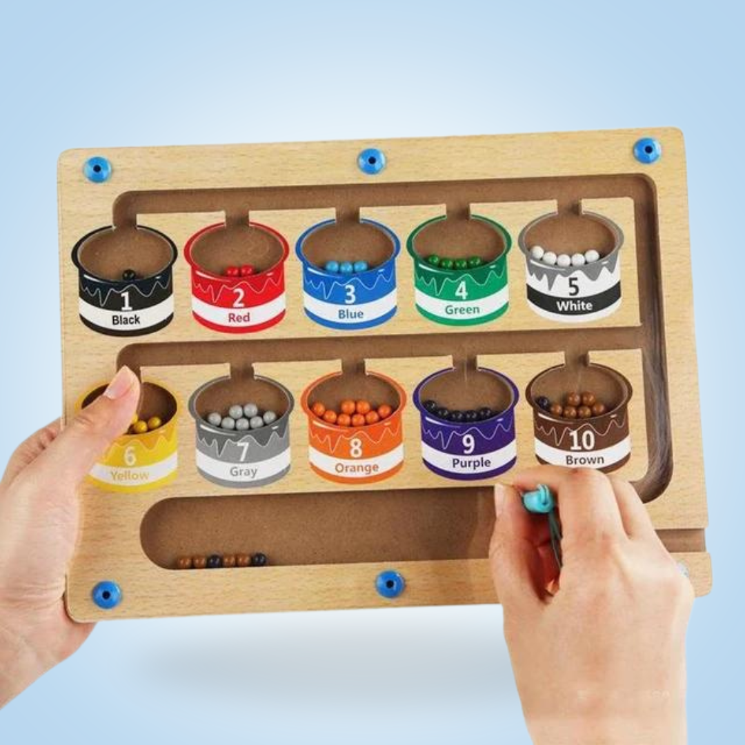 Montessori Magnetic Maze Board – Colour & Number Learning Motor Skills Toy