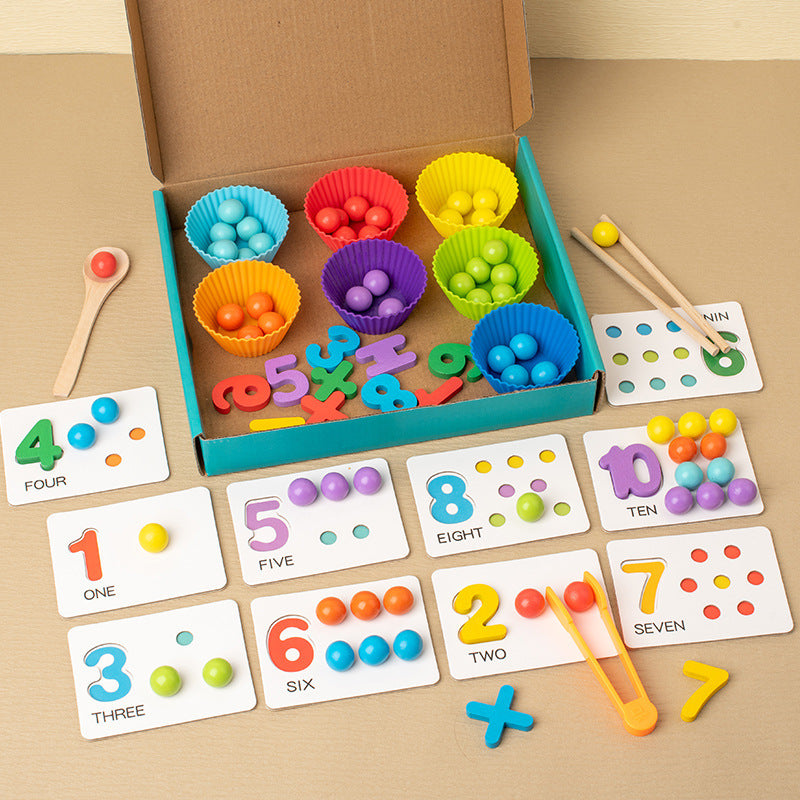 Montessori Wooden Number Learning Game – Maths Counting & Fine Motor Skills Toy