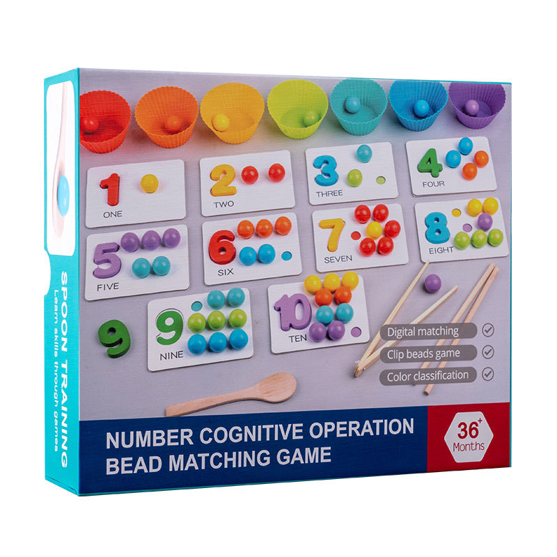 Montessori Wooden Number Learning Game – Maths Counting & Fine Motor Skills Toy
