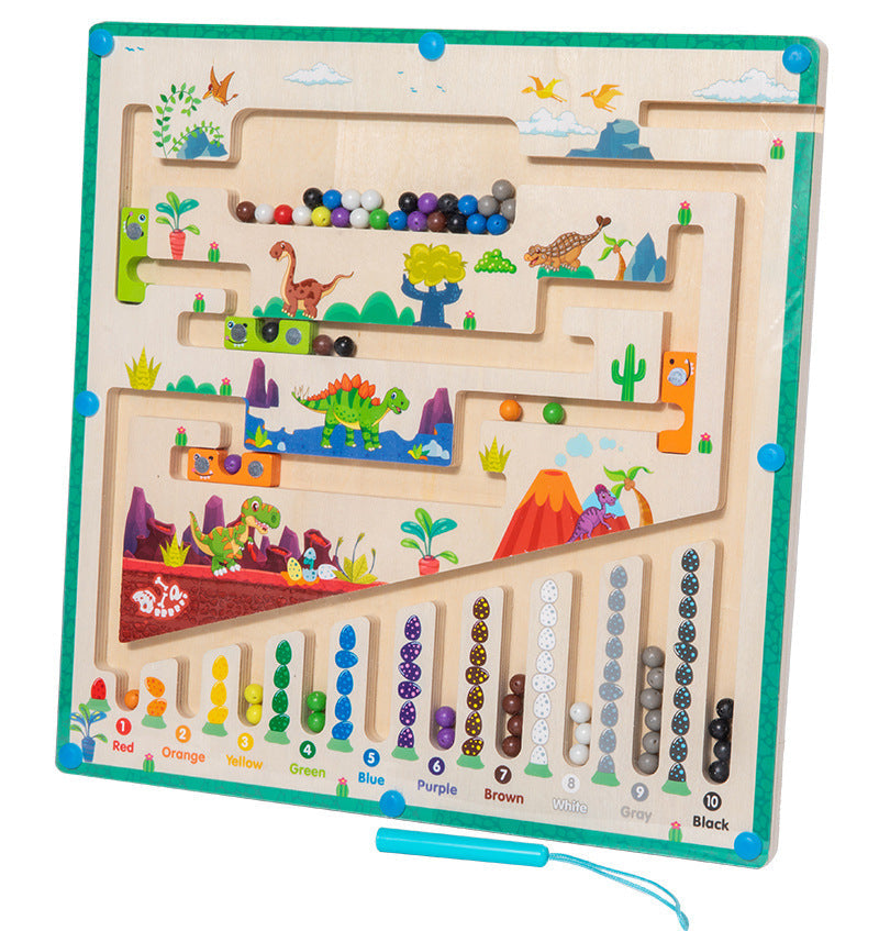 Magnetic Wooden Counting & Sorting Maze – Montessori Colour Learning Toy