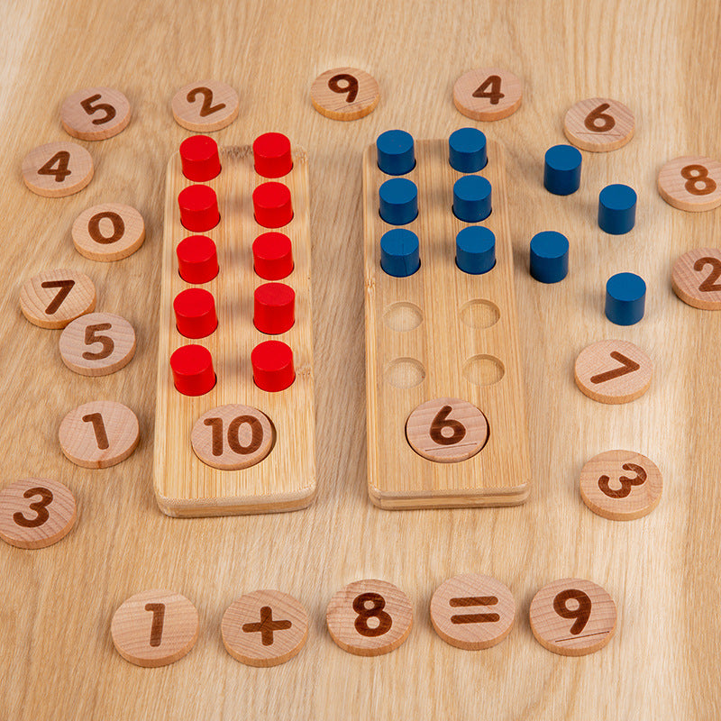 Montessori Maths Learning Board – Wooden Counting & Number Activity Toy