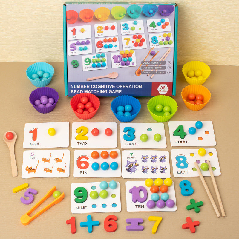 Montessori Wooden Number Learning Game – Maths Counting & Fine Motor Skills Toy