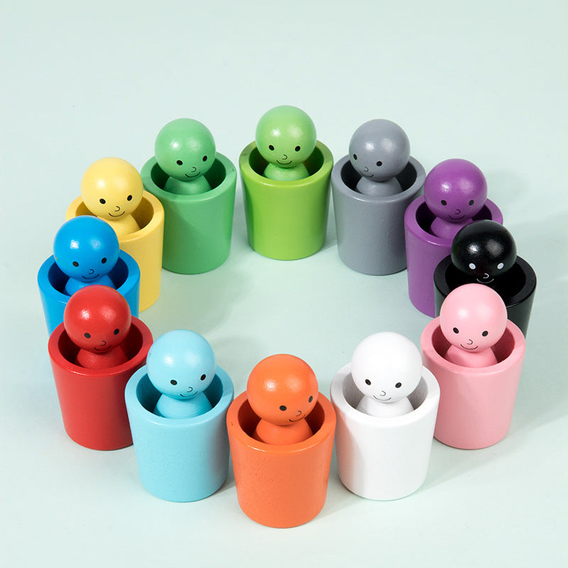 Montessori Wooden Colour Sorting Cups – Early Learning Shape & Colour Matching Toy