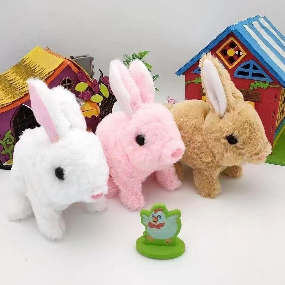 Hopping Plush Bunny Toy – Battery Operated Soft Rabbit with Realistic Movement