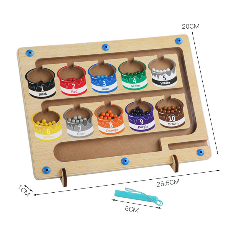 Montessori Magnetic Maze Board – Colour & Number Learning Motor Skills Toy