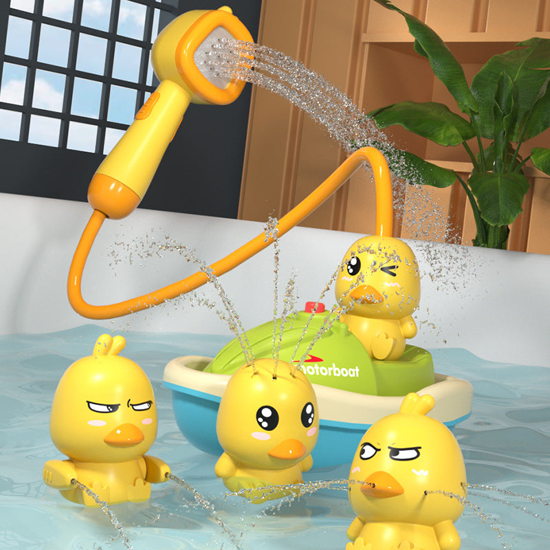 Duck Fountain Bath Toy with Shower Head – Interactive Water Spray Bath Set for Kids